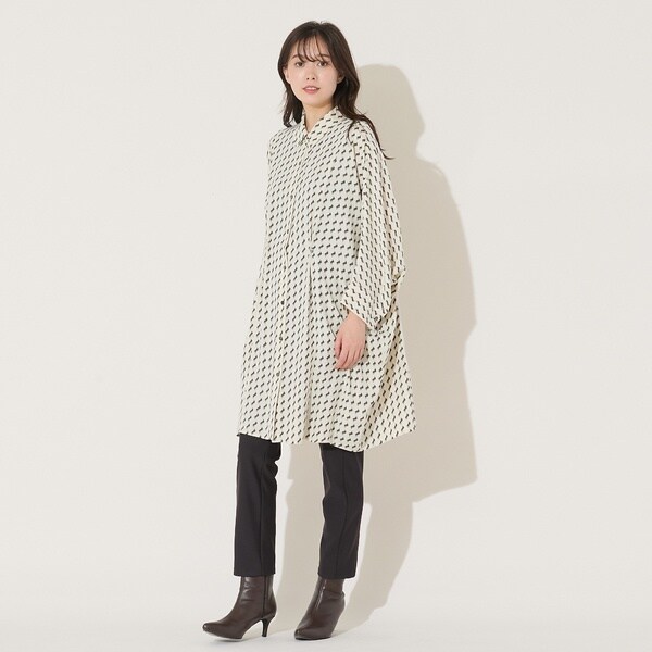 ピサーノ（PISANO）/【手洗いOK】2WAY・ドルマンスリーブ幾何プリント