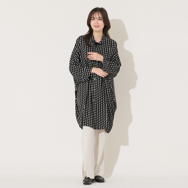 ピサーノ（PISANO）/【手洗いOK】2WAY・ドルマンスリーブ幾何プリント