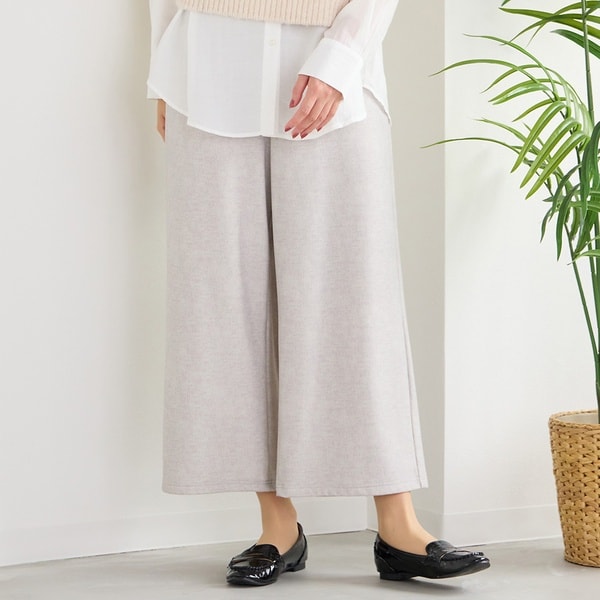 ピサーノ（PISANO）/【手洗いOK】デニムプリント・裏起毛ワイドパンツ