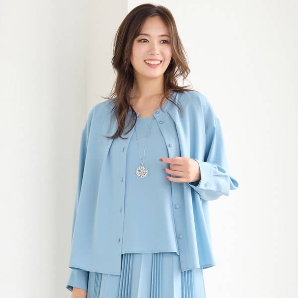 ピサーノ（PISANO）/【手洗いOK・機能性素材・セットアップ対応】3WAYスタンドカラーブラウス