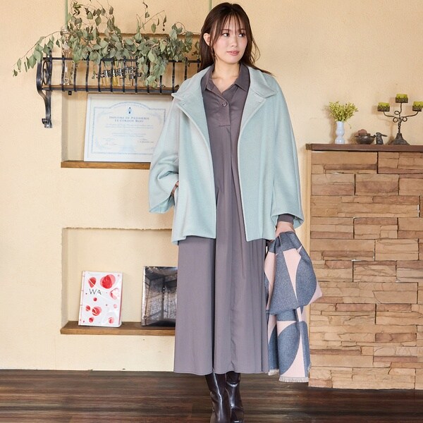 ピサーノ（PISANO）/【手洗いOK】Aライン・オープンカラーワンピース