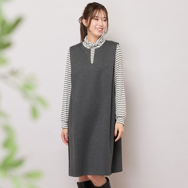 ピサーノ（PISANO）/サイド切り替え・パワーショルダーワンピース