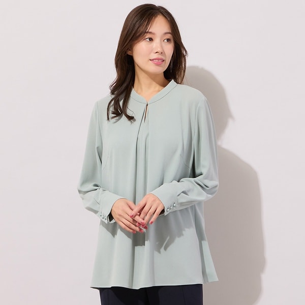 ピサーノ（PISANO）/【手洗いOK・セットアップ対応】フロントタック・スタンドカラーブラウス