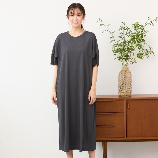 ピサーノ（PISANO）/【手洗いOK・吸水速乾・接触冷感・遮熱】ボクシーシルエットワンピース