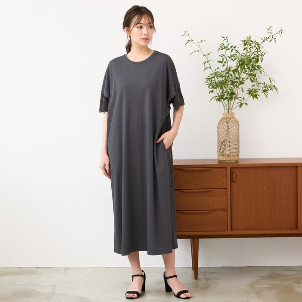ピサーノ（PISANO）/【手洗いOK・吸水速乾・接触冷感・遮熱】ボクシーシルエットワンピース_4