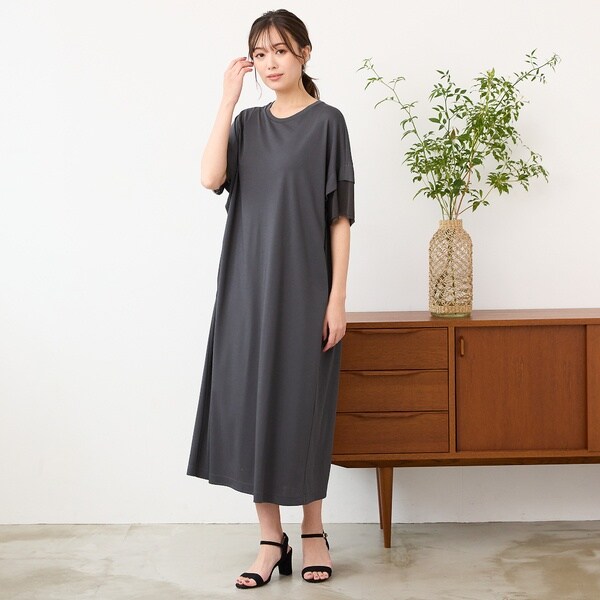 ピサーノ（PISANO）/【手洗いOK・吸水速乾・接触冷感・遮熱】ボクシーシルエットワンピース_5