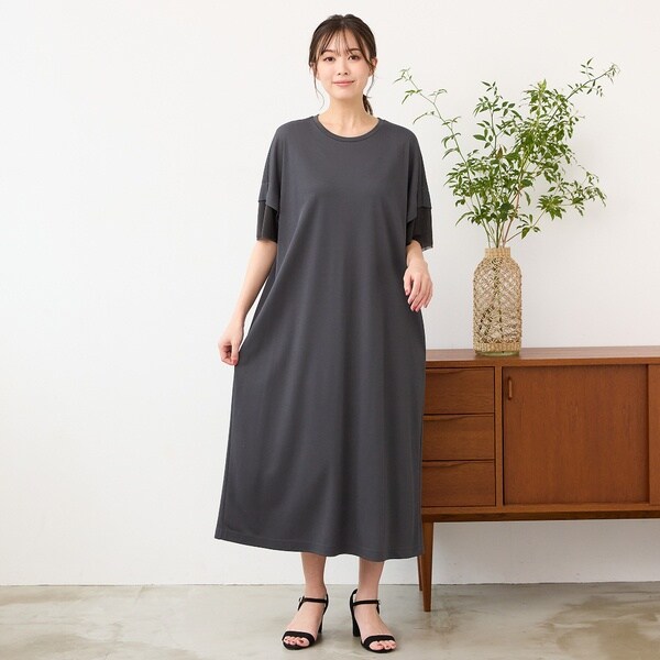 ピサーノ（PISANO）/【手洗いOK・吸水速乾・接触冷感・遮熱】ボクシーシルエットワンピース_6