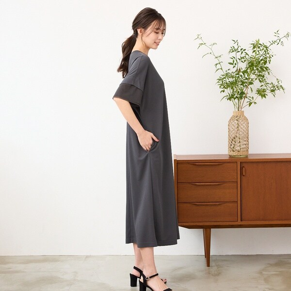 ピサーノ（PISANO）/【手洗いOK・吸水速乾・接触冷感・遮熱】ボクシーシルエットワンピース_7