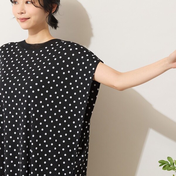 ピサーノ（PISANO）/【手洗いOK】ドットプリント・パワーショルダーサックワンピース_12