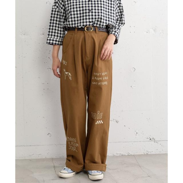 プードゥドゥ（POU DOU DOU）/JOiEランダムロゴ刺繍パンツ