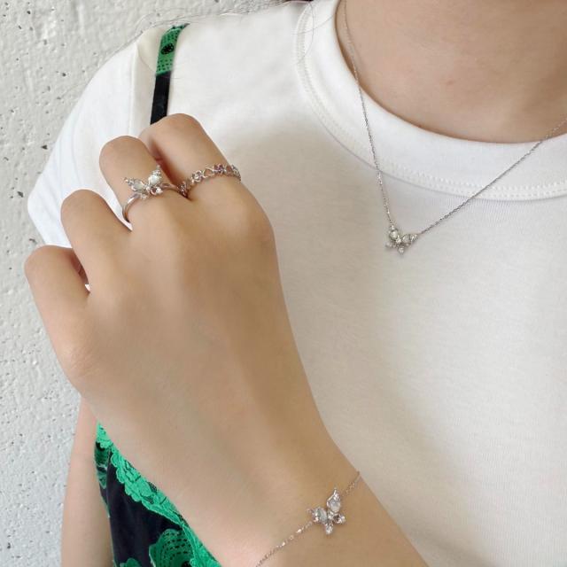 アナ スイ（ANNA SUI）/シェル蝶モチーフ シルバーネックレス_4