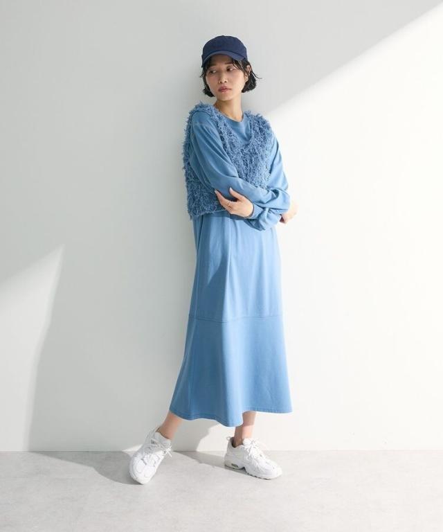 【NEW】グリーンパークス（Green Parks）/SET2点ベスト+配色ステッチワンピースの通販は