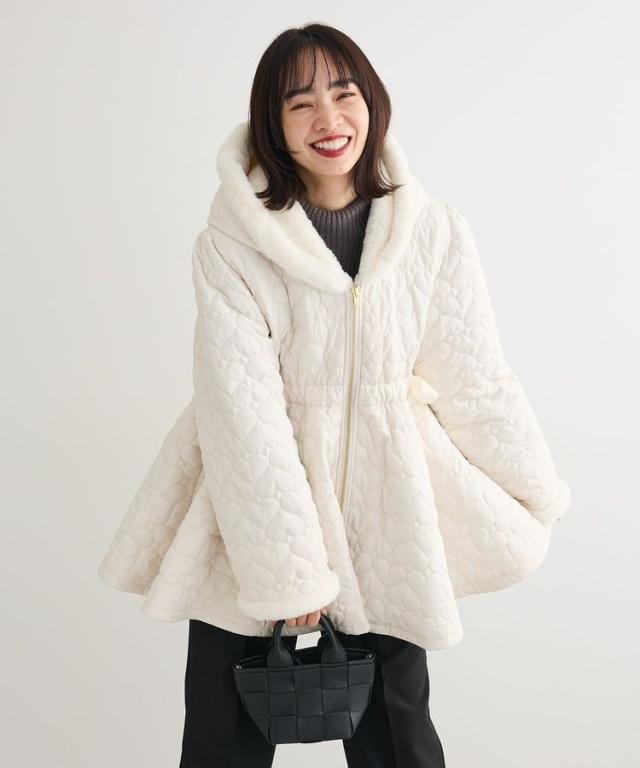 【NEW】グリーンパークス（Green Parks）/・swing by ハートキルトフレアコート