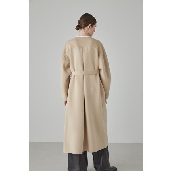 アドーア　カシミヤ　ウール　ノーカラー　ジャケット　コート アドーア カシミヤ ウール ノーカラー ジャケット コート ピュア