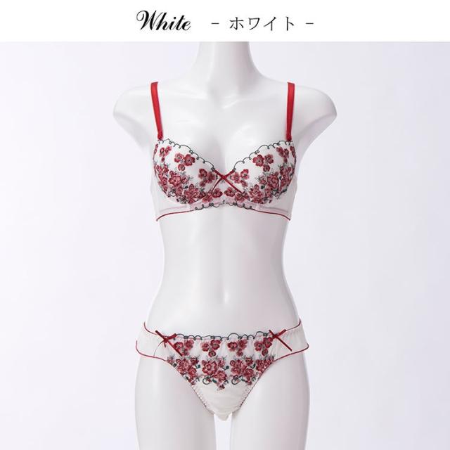 【新品】ドルチェフィオラ ドゥペルル 刺繍ブラジャーショーツD70/M 3セット E75L ドルチェフィオラ 刺繍×レースのブラ＆ショーツセット