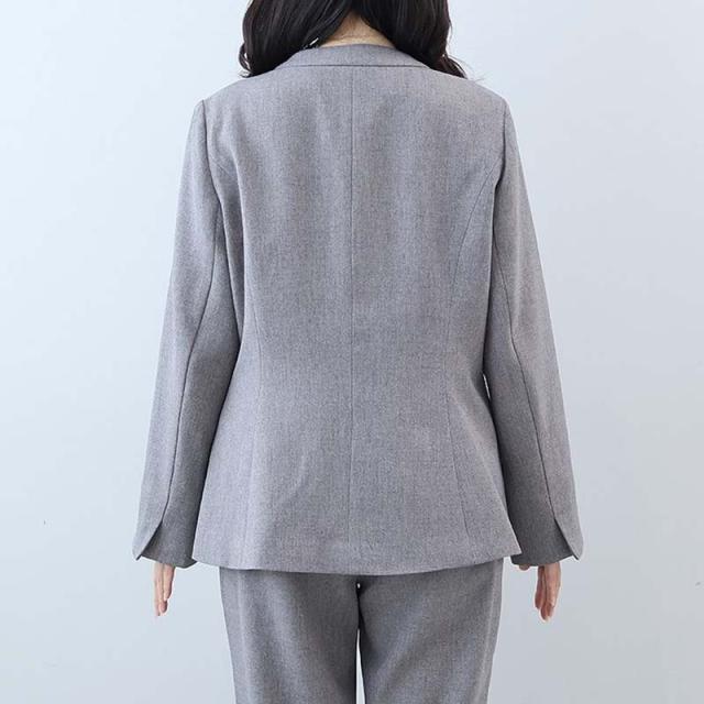 フルールbyミントブリーズ（fleur by mint breeze）/【大きいサイズ】【セットアップ・多機能】ウール調シャークパイピングノーカラー…_14