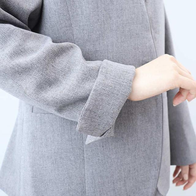 フルールbyミントブリーズ（fleur by mint breeze）/【大きいサイズ】【セットアップ・多機能】ウール調シャークパイピングノーカラー…_15