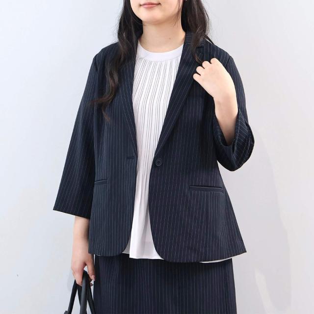 フルールbyミントブリーズ（fleur by mint breeze）/【大きいサイズ】【多機能】さらさらジョーゼットフロントプリーツブラウス_6