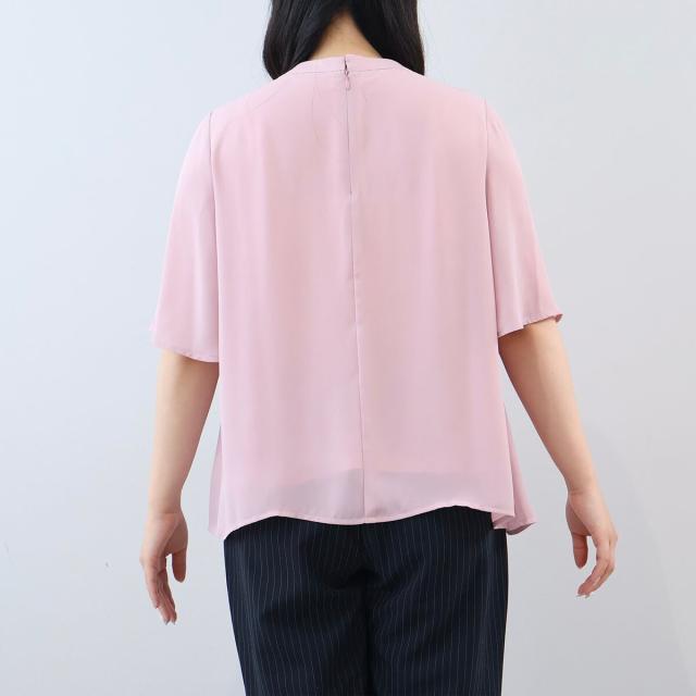 フルールbyミントブリーズ（fleur by mint breeze）/【大きいサイズ】【多機能】さらさらジョーゼットフロントプリーツブラウス_14