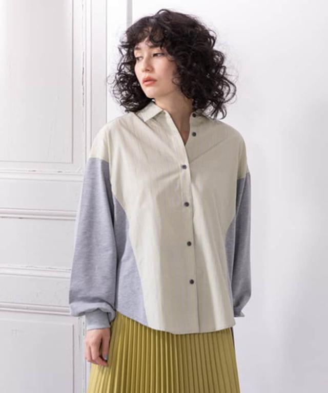 オズモーシス（OSMOSIS）/ストライプ切替ブラウス 9,790円