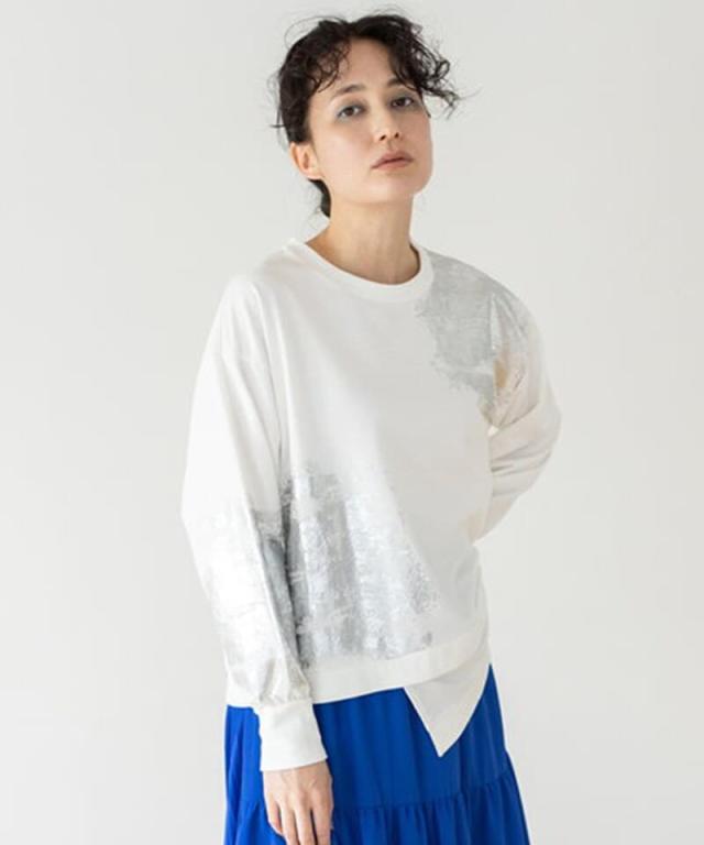 オズモーシス（OSMOSIS）/箔プリントミニ裏毛プルオーバー