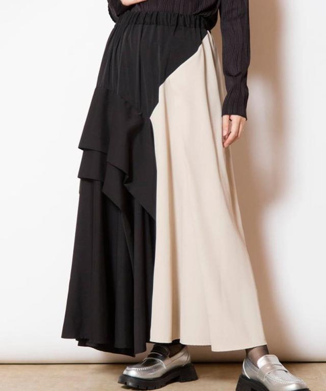 オズモーシス（OSMOSIS）/バイカラー切替タックスカート