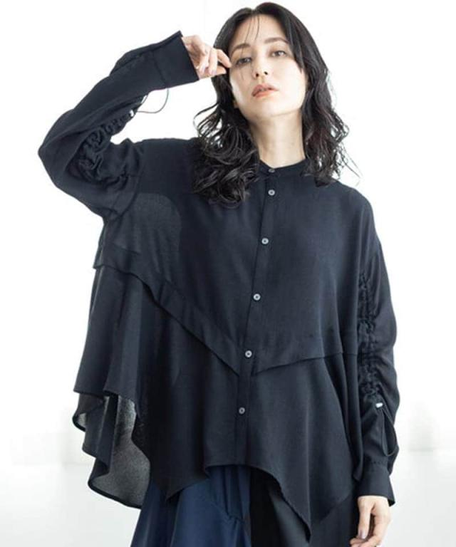 オズモーシス（OSMOSIS）/フレアーヘムシャツブラウス