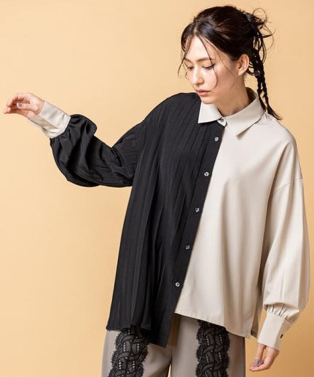 オズモーシス（OSMOSIS）/アシンメトリープリーツブラウス
