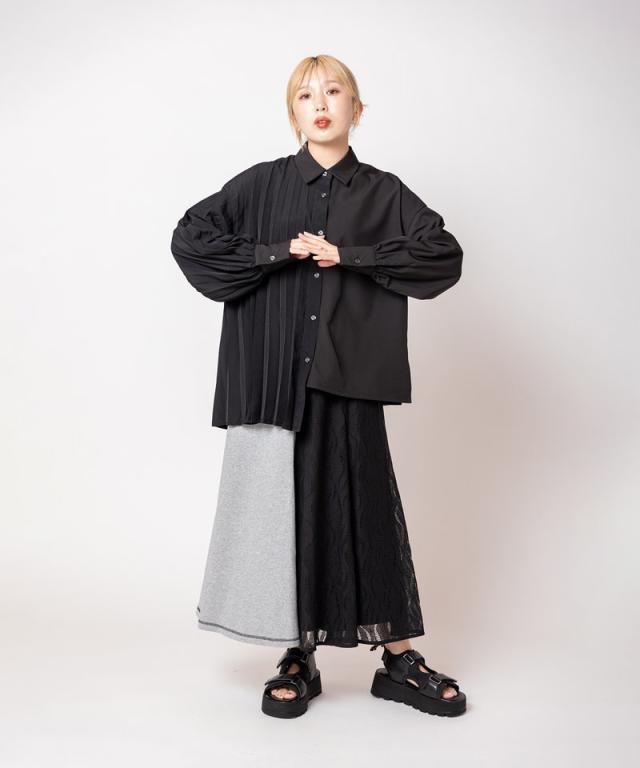 オズモーシス（OSMOSIS）/アシンメトリープリーツブラウス_15