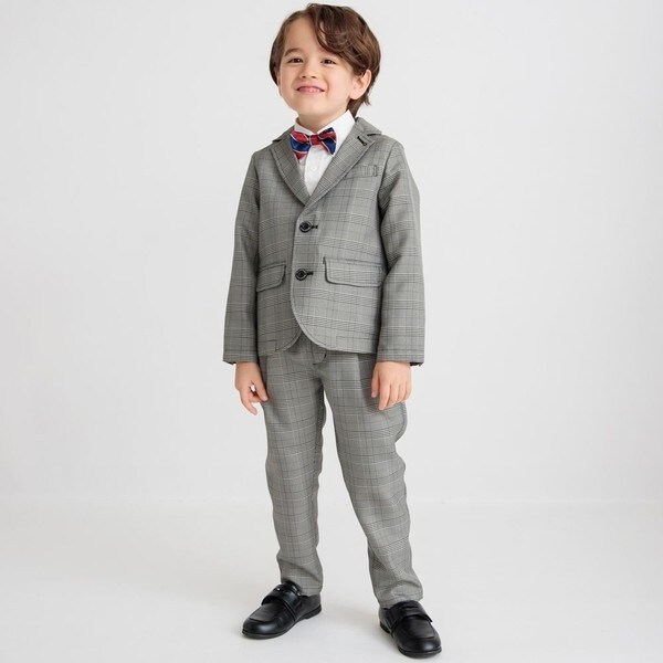 ブランシェス（branshes）/フォーマル3点セット(グレーロングパンツ)グレージャケット+ロングパンツ+ストレッチブロード白シャツ