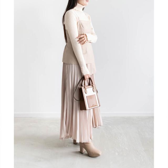 ランダ（RANDA）/【22．5−25．5】ストレッチ チャンキーヒールショートブーツ_17
