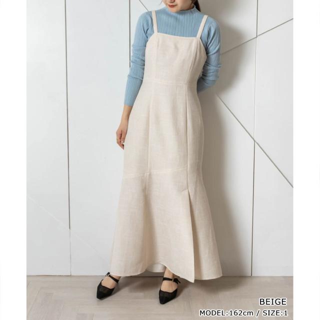 美品　RANDA ランダ　ワンピース　ツイード　ラメ　金ボタン　ベスト　完売 ランダ RANDA ニットドッキングチュールレイヤードワンピース