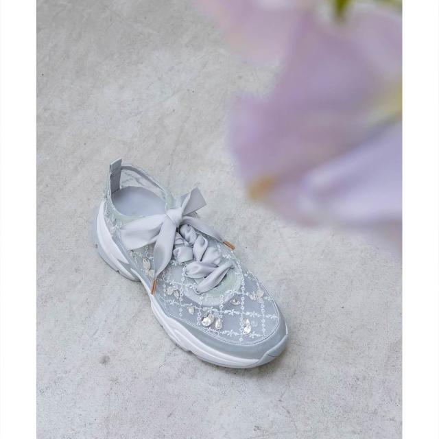 ランダ（RANDA）/【22．5−25．5】2WAY ビジューシアースニーカー