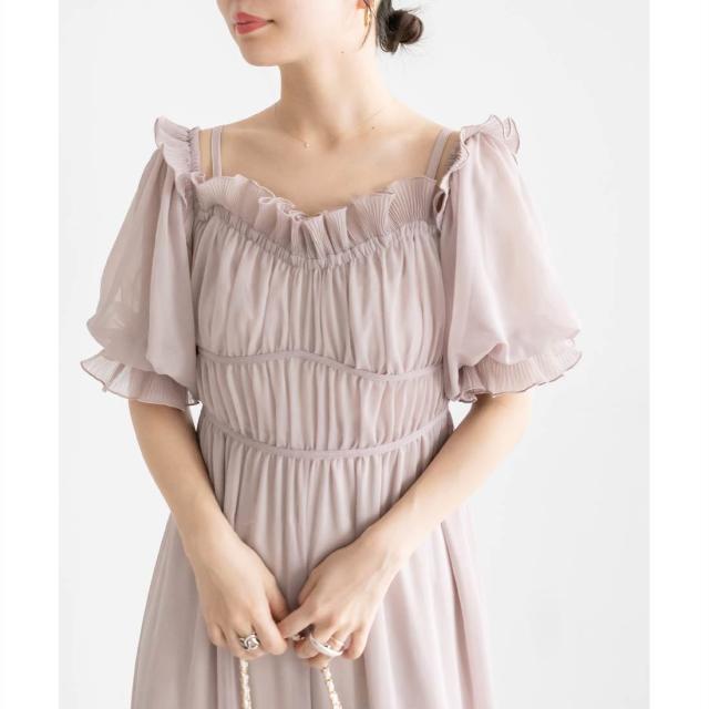 美品✨【2024SS】RANDA プリーツフリル2WAYシフォンワンピース プリーツフリル2WAYシフォンワンピースRANDA公式サイト
