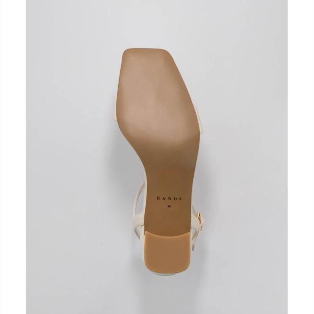 RANDA ベージュ ストラップサンダル ランダ RANDA ナローストラップアシメサンダル （BEIGE