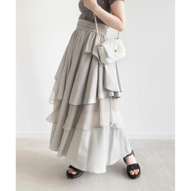 RANDA アシンメトリーティアードスカート RANDA スカート アシンメトリーティアードスカート : ZOZOTOWN