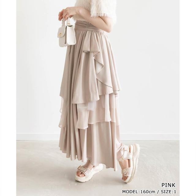 RANDA アシンメトリーティアードスカート RANDA スカート アシンメトリーティアードスカート : ZOZOTOWN