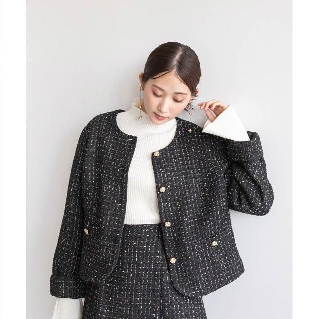 ランダ（RANDA）/ノーカラークロップドジャケット