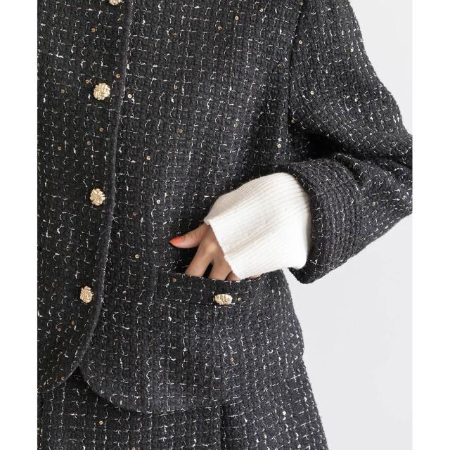 ランダ（RANDA）/＜24秋冬新作＞ノーカラークロップドジャケット