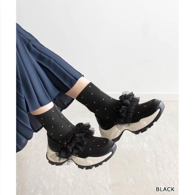 ランダ（RANDA）/【22．5−25．5】2WAYビジューニットスニーカーの通販