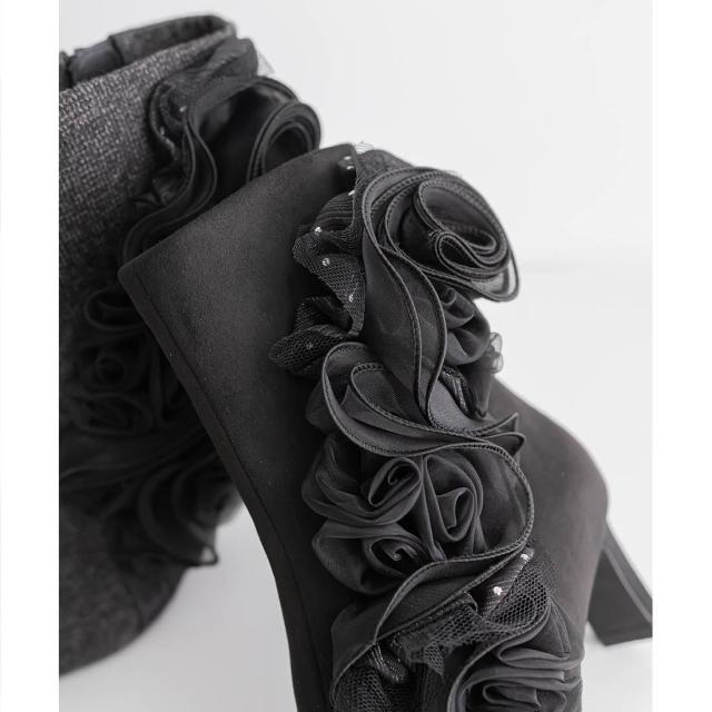 ランダ（RANDA）/＜24秋冬新作＞ローズモチーフショートブーツの通販は 9,955円