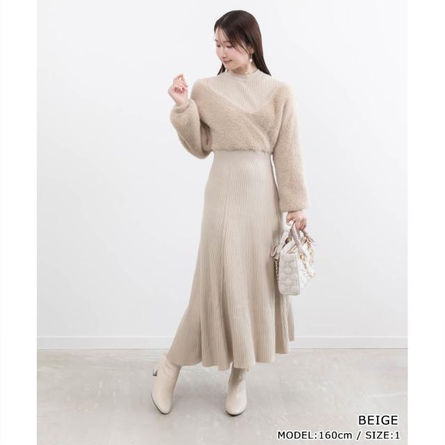 ランダ（RANDA）/＜24秋冬新作＞フェザードッキングニットワンピースの