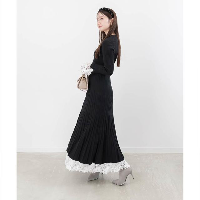 ランダ（RANDA）/＜24秋冬新作＞【選べる丈感】レースドッキング