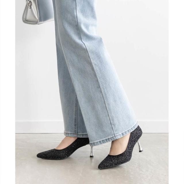 ランダ（RANDA）/【21．5−25．5】グリッターチュールパンプス
