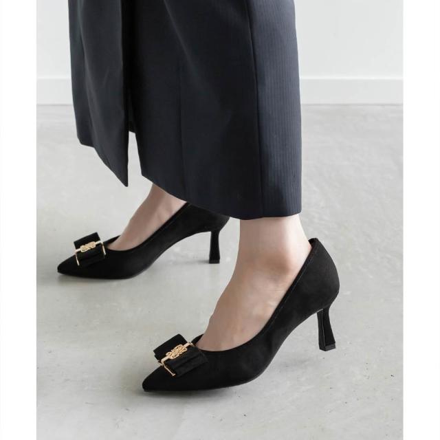 ランダ（RANDA）/＜25秋冬新作＞【22−25．5】【走れる美脚パンプス】モノグラムパーツリボンフィットパンプス