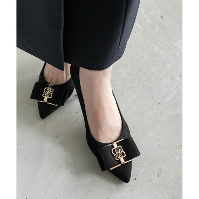 ランダ（RANDA）/＜25秋冬新作＞【22−25．5】【走れる美脚パンプス】モノグラムパーツリボンフィットパンプス ランダ（RANDA）/＜25秋冬新作＞【22−25．5】【走れる美脚パンプス