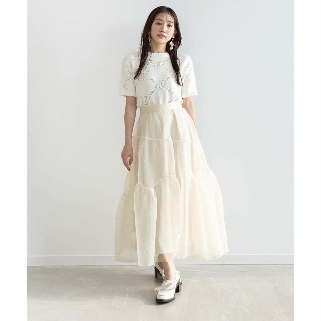 ランダ（RANDA）/＜25春夏新作＞パールオーガンジーティアード