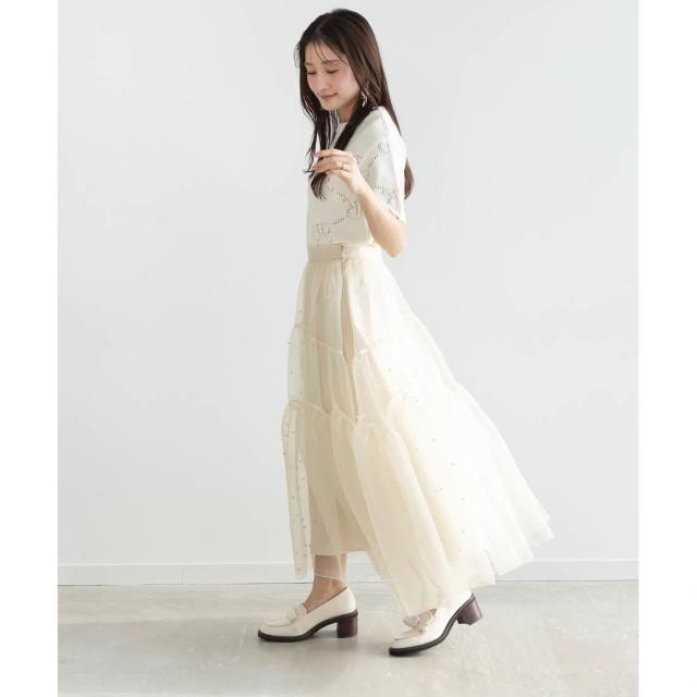 ランダ（RANDA）/＜25春夏新作＞パールオーガンジーティアード