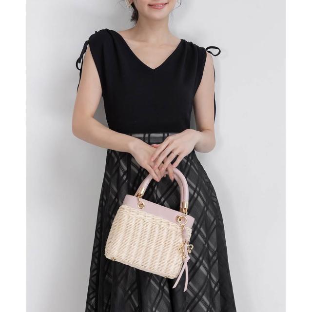 ︎ランダ　ラタンスクエアハンドバッグ ランダ（RANDA）/＜25春夏新作＞2WAY ラタンスクエアハンドバッグ