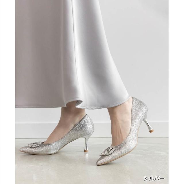 ランダ（RANDA）/＜25秋冬新作＞【22−25．5】ビジューバックルグリッターパンプス ランダ（RANDA）/＜25秋冬新作＞【22−25．5】ビジューバックル